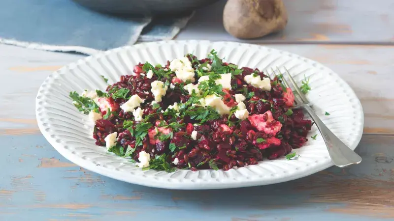 Červená pšenice s červenou řepou