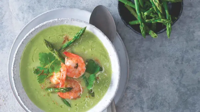 Chřestová polévka s krevetami
