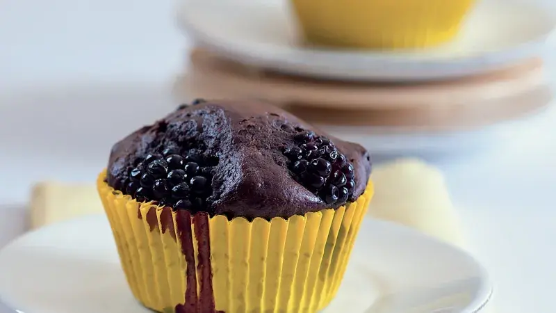 Čokoládovo-ostružinové muffiny