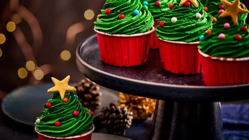 Vánoční stromkové dortíky