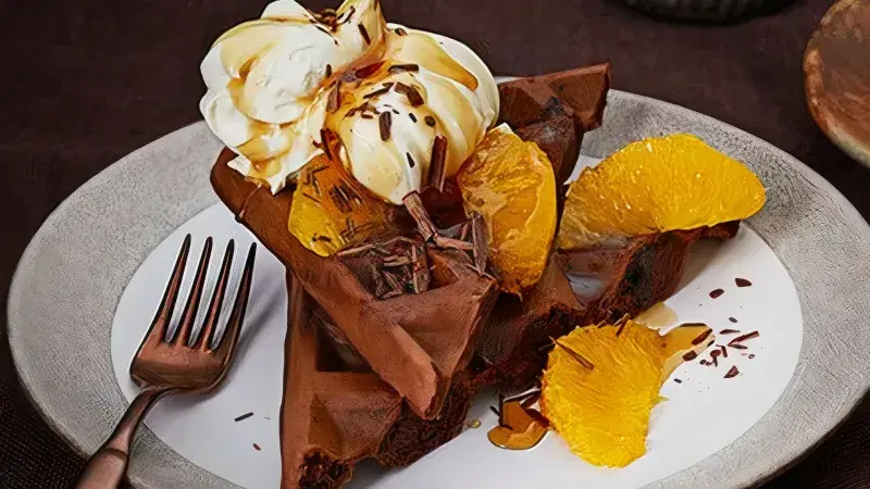 Čokoládové vafle s pomeranči