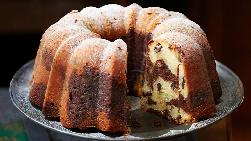 Čokoládovo-mandlová mramorovaná bábovka