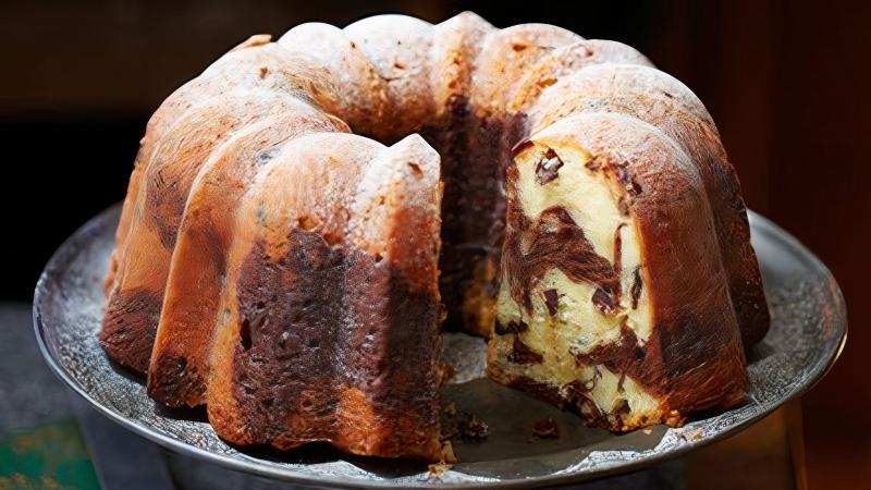 Čokoládovo-mandlová mramorovaná bábovka