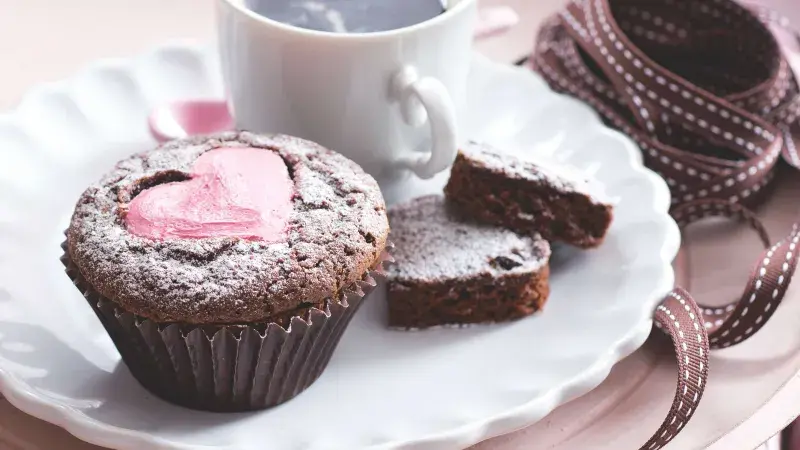 Cupcaky s jahodovým srdíčkem