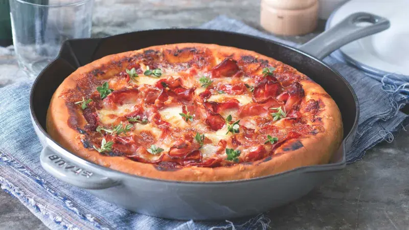 Deep dish pizza