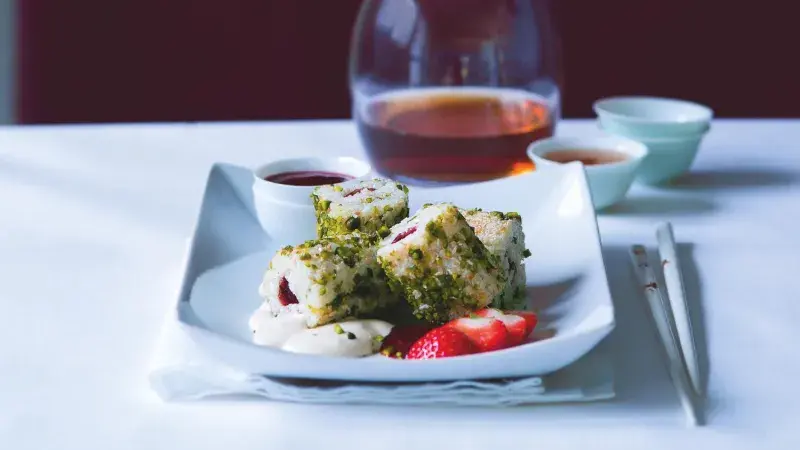 Sladká rýže a zabaglione ze švestkového vína