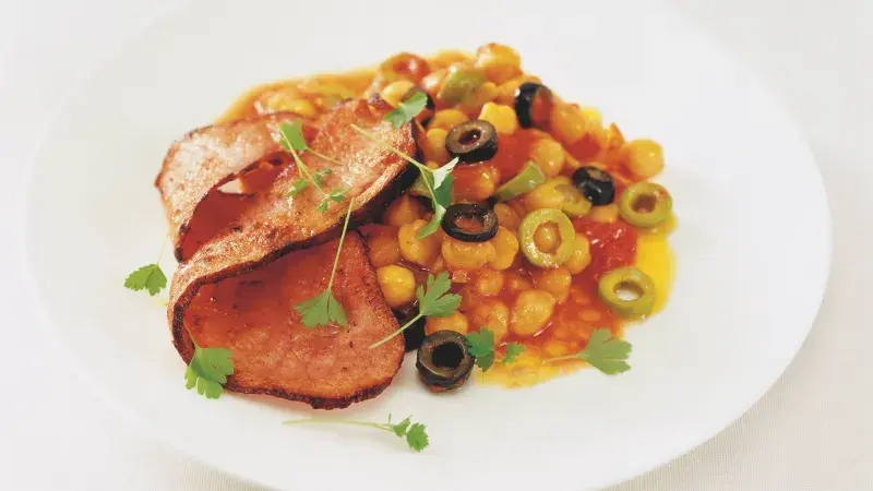 Dušená cizrna s uzeným