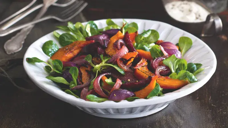 Dýňovo-řepný salát se smetanou