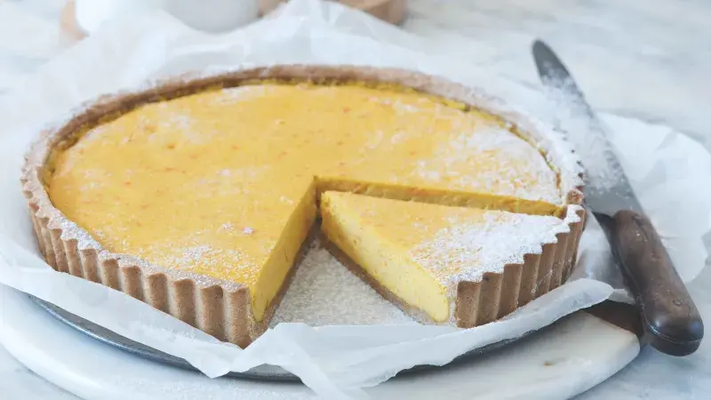 Celozrnný koláč s krémovou dýňovou náplní 