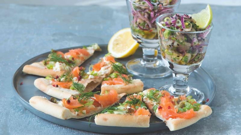 Salát à la ceviche z nakládaných ryb