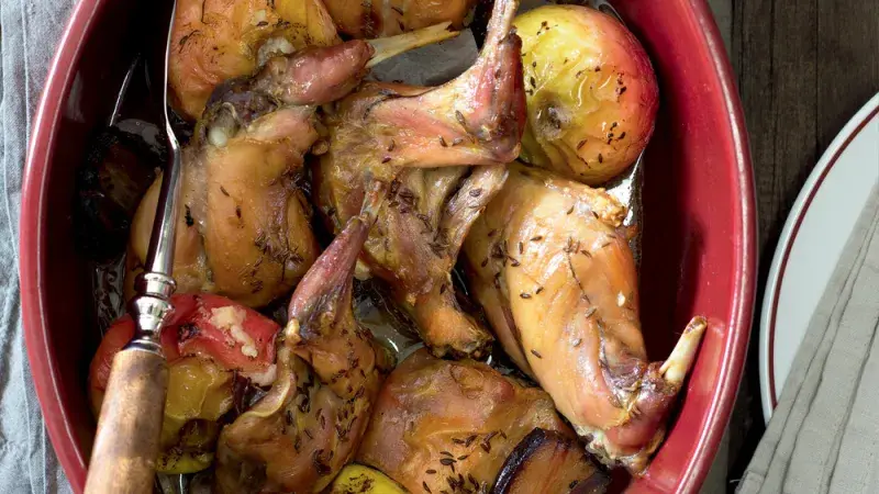 Králík na jablkách