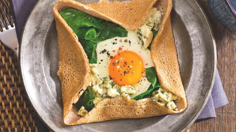 Galetky se špenátem a vejcem