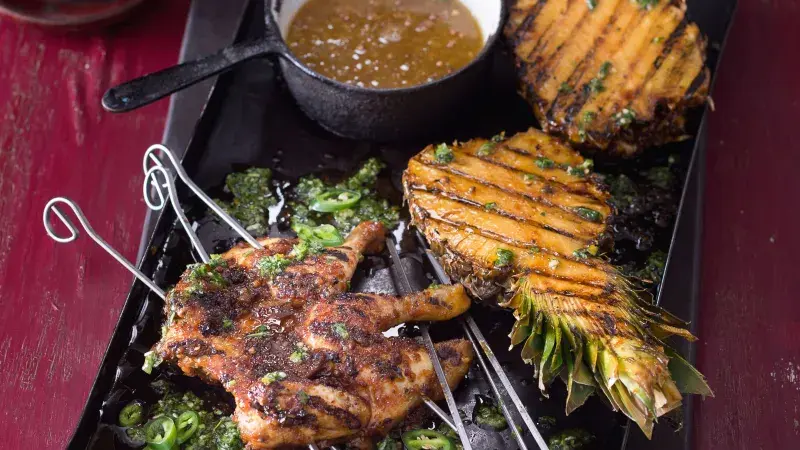 grilované kuře s ananasem