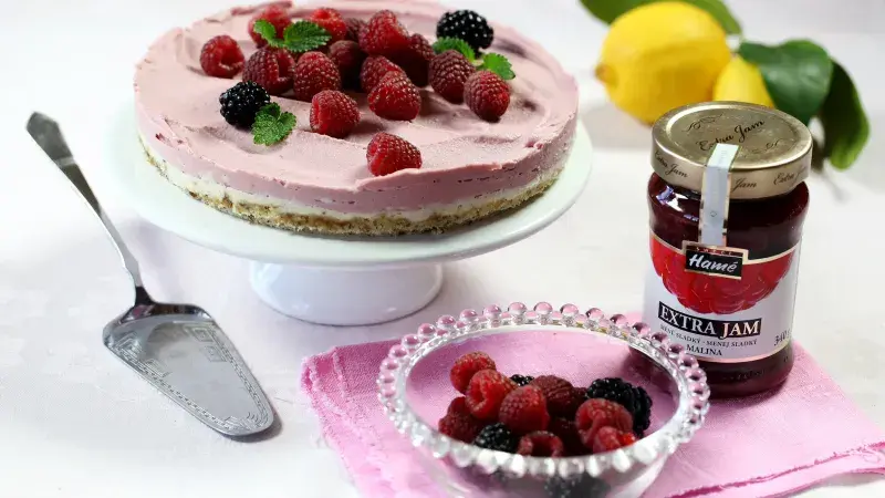 Zdravý malinový dort