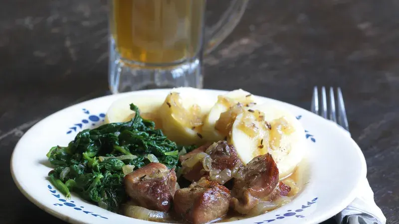 Moravský vrabec se špenátem