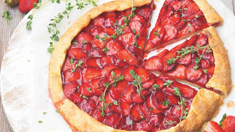 Jahodová crostata s tymiánem