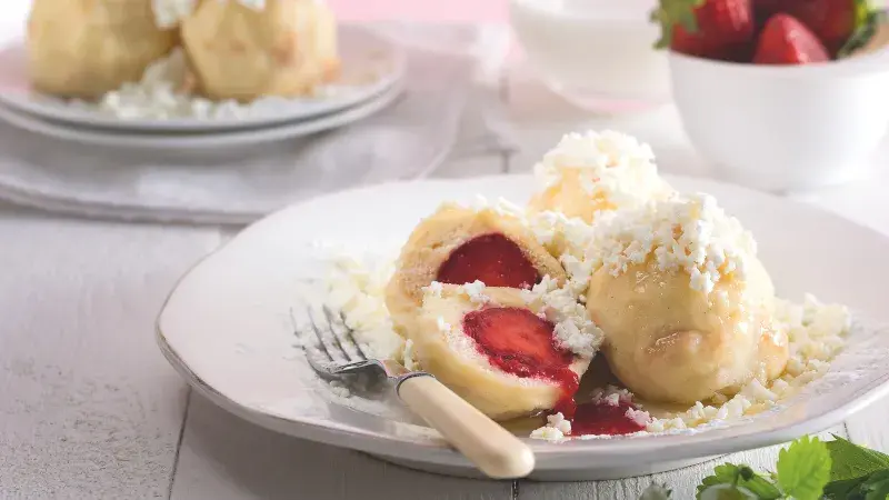 Tvarohové knedlíky s jahodami