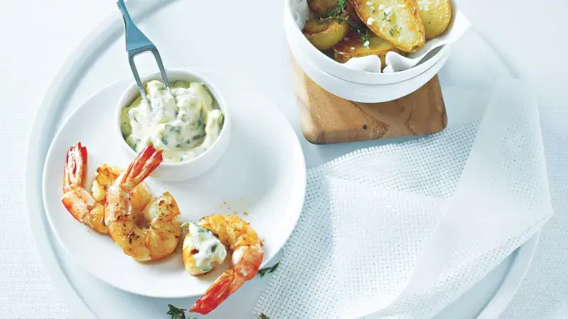 Krevety s olivovým aïoli