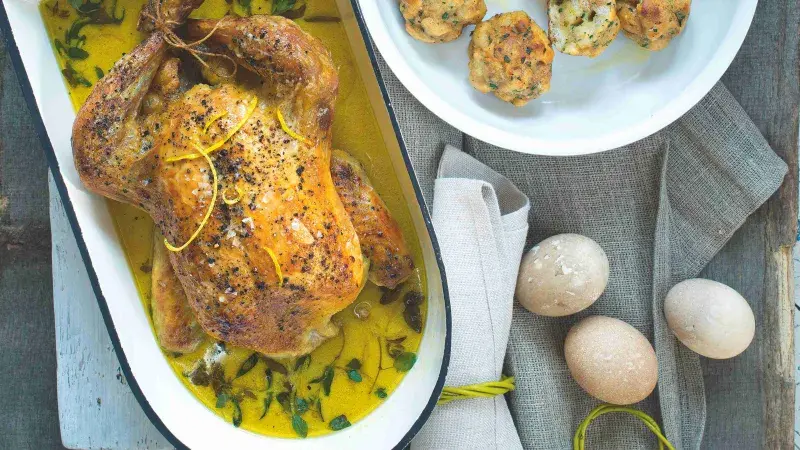 Kuře na mléce & opékané knedlíčky