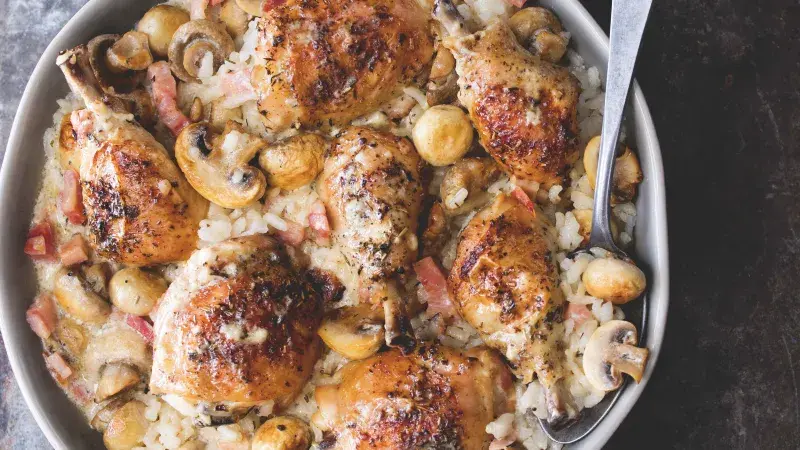 Kuře na žampionech