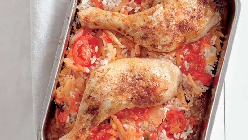 Kuře s bleskovým pilafem