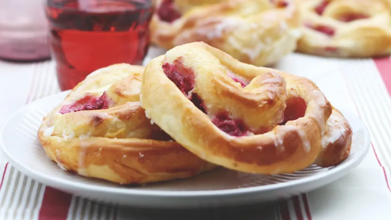 Kynuté šneky s malinami