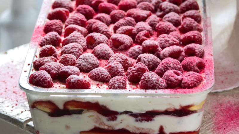 Malinový dezert à la tiramisu
