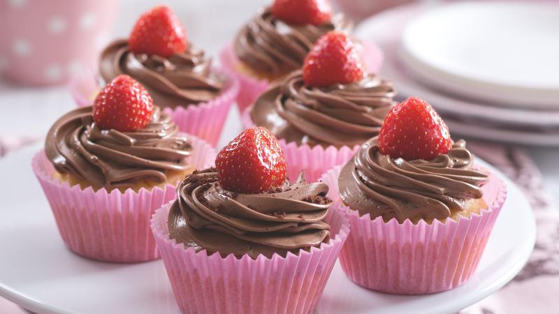 Mandlové cupcaky s čokoládovým krémem