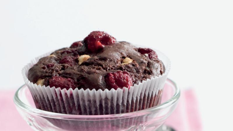 Muffiny s čokoládou a malinami