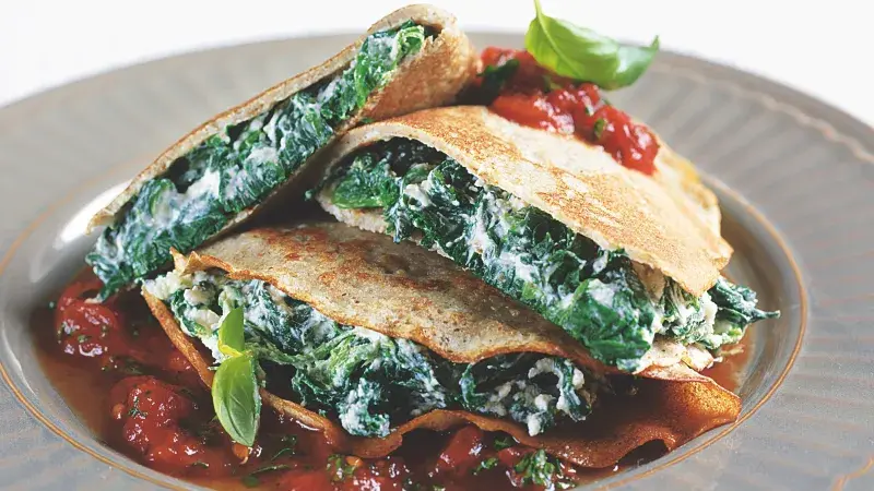 Palačinky plněné špenátem