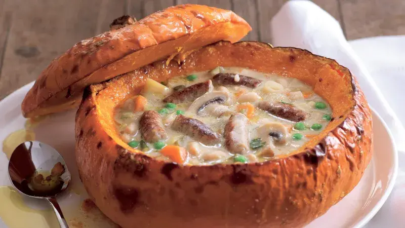 Pečená plněná dýně