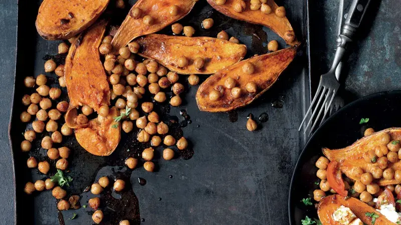 Pečené batáty s cizrnou