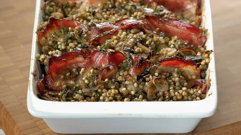 Pohankový kuba se slaninou