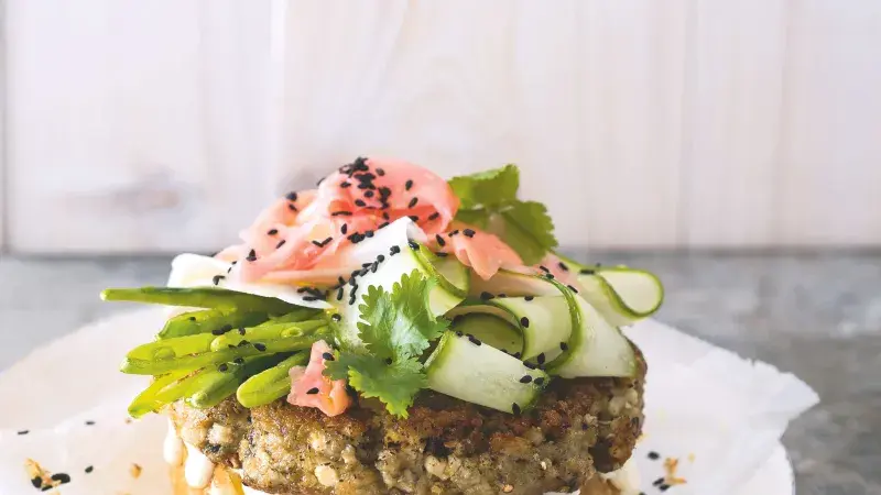 Quinoový burger se žampiony