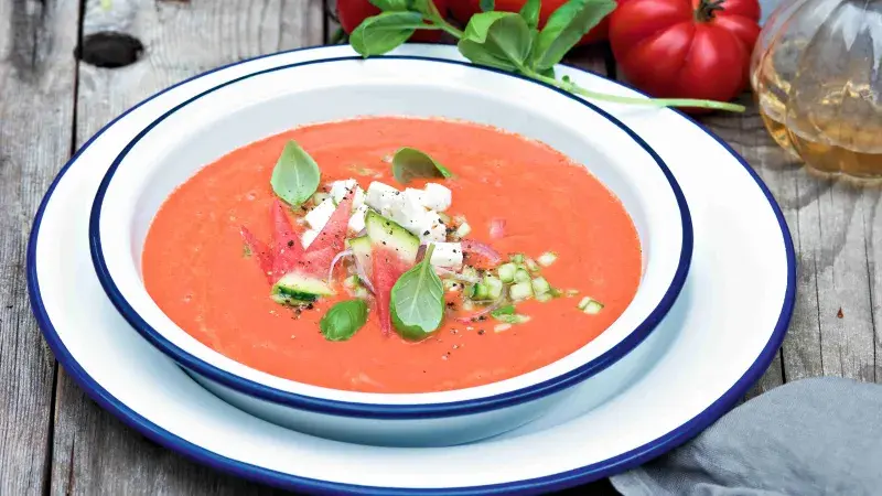 Rajčatovo-melounové gazpacho