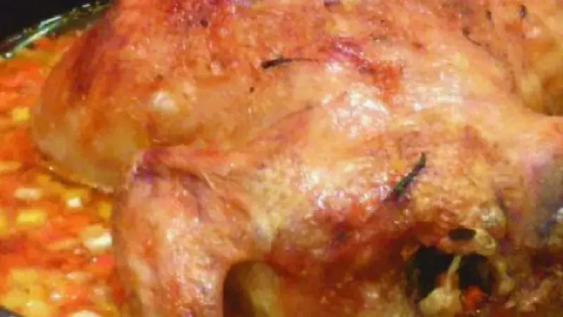 Kuře s nádivkou na pomerančích pečené v tajine 