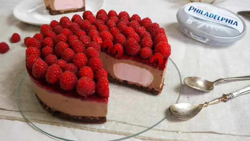 Čokocheesecake s malinami