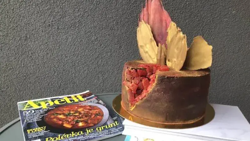 Čokoládovo-karamelový dort se slanými arašídy