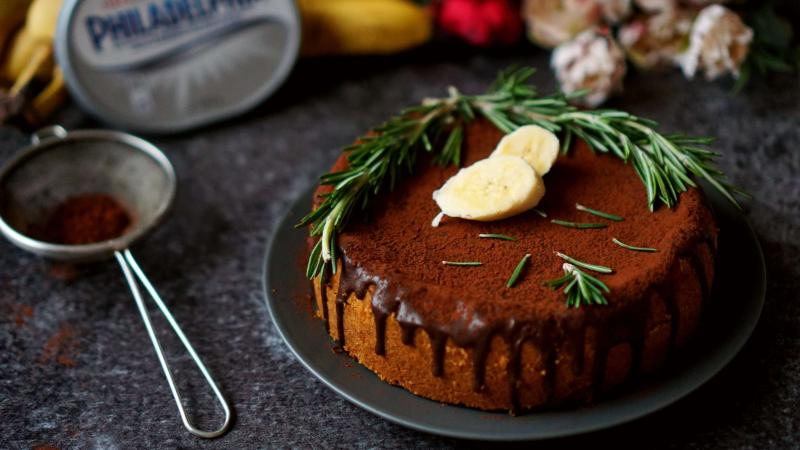 Banánový cheesecake s tvarohem