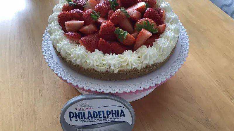 Nepečený cheesecake z bílé čokolády