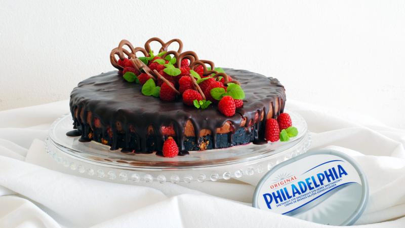 Čokoládovo malinový cheesecake
