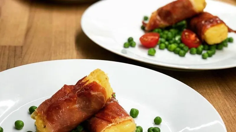 Polentové kostičky s hráškem 