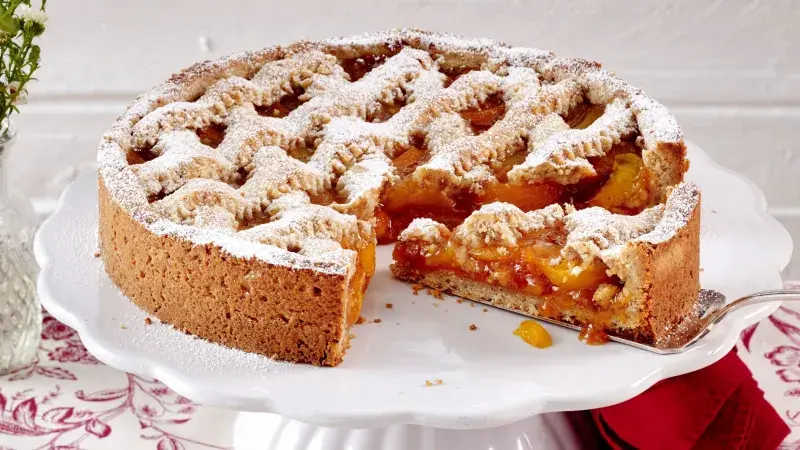 Mřížkový meruňkový koláč