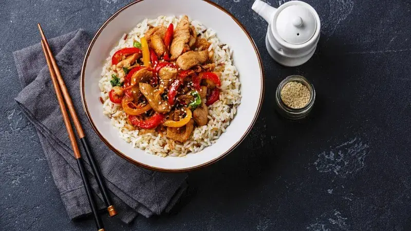 Kuřecí směs s rýží basmati