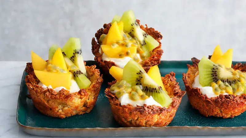 Košíčky z granoly s exotickým ovocem