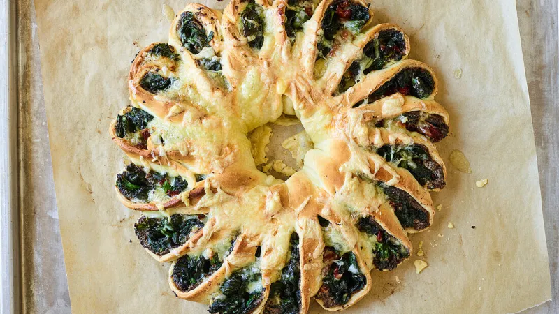 Slaný koláč se špenátem