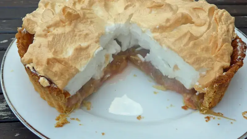 Jednoduchý rebarborový koláč se sněhem