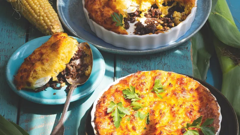 Chilský kukuřičný slaný koláč (Pastel de choclo)