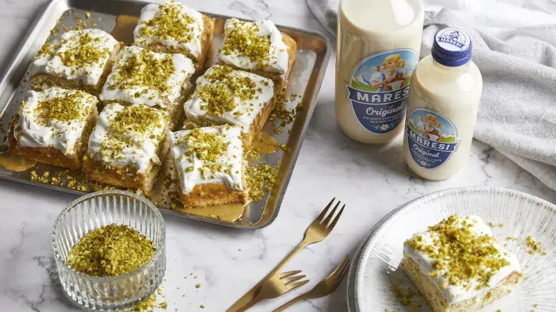 Pistáciový mléčný koláč