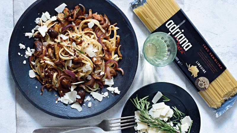 Pikantní linguine s houbami